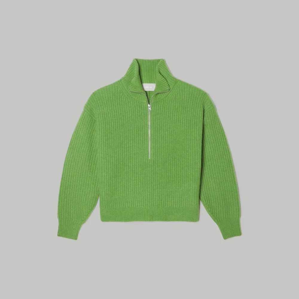 The Half-Zip Sweater in Luxe Merino | Salted Lime (6)