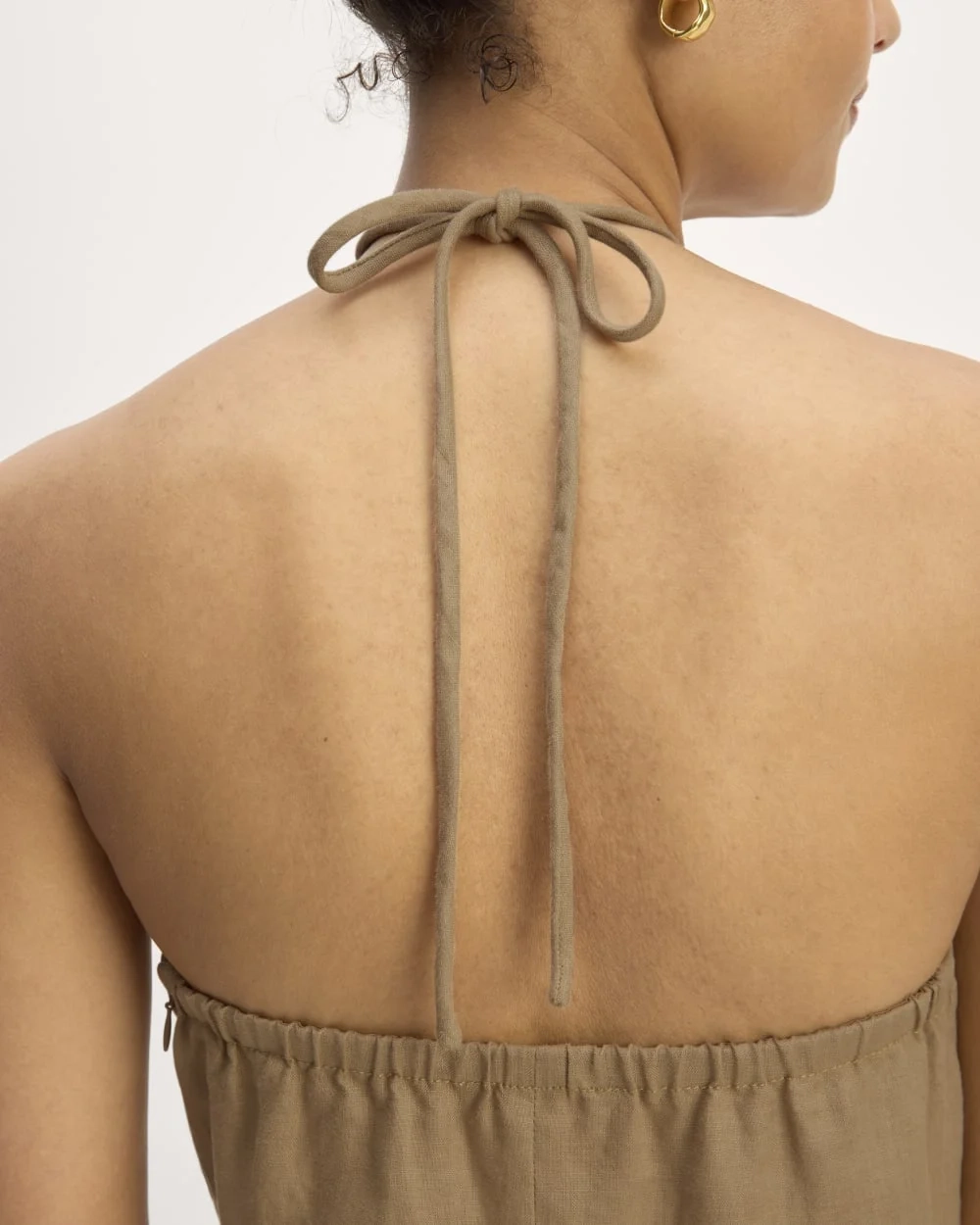 The Linen Halter-Neck Dress | Tiger's Eye (5)
