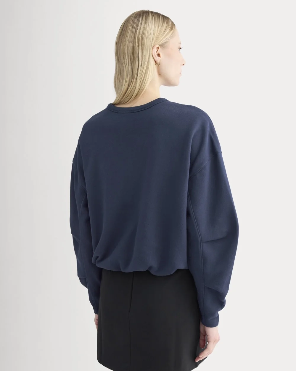 Lightweight Terry Bubble Sweatshirt | Navy (4)