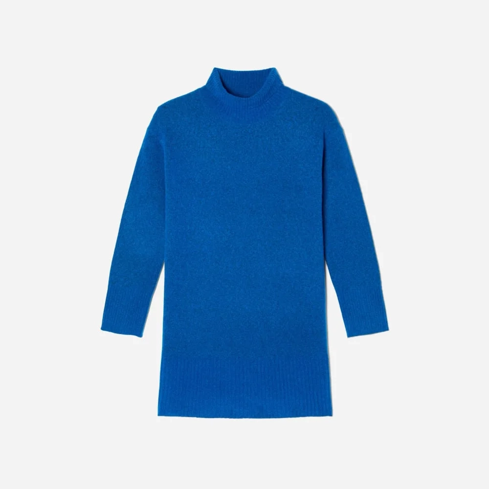 The Cozy Stretch Turtleneck Dress | Heathered Lapis Blue (5)