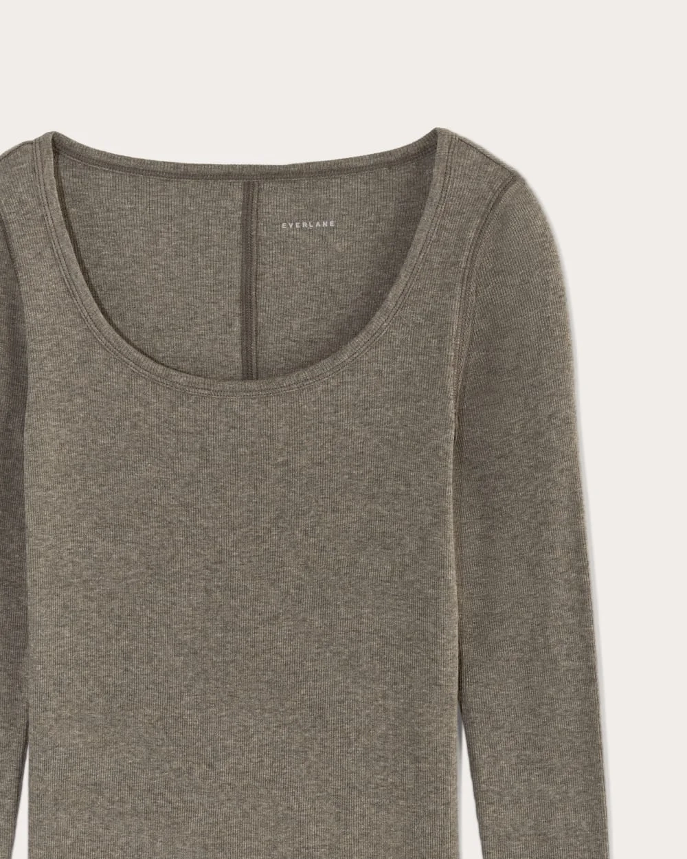 The Luxe Rib Long-Sleeve Scoop-Neck Tee | Heathered Fatigue (4)