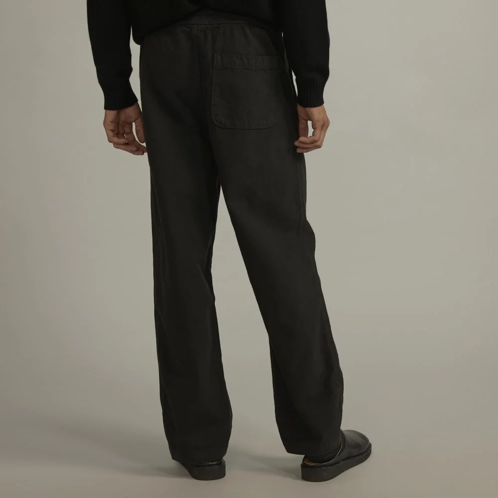 The Canvas Organic Cotton Drawstring Pant | Black (4)