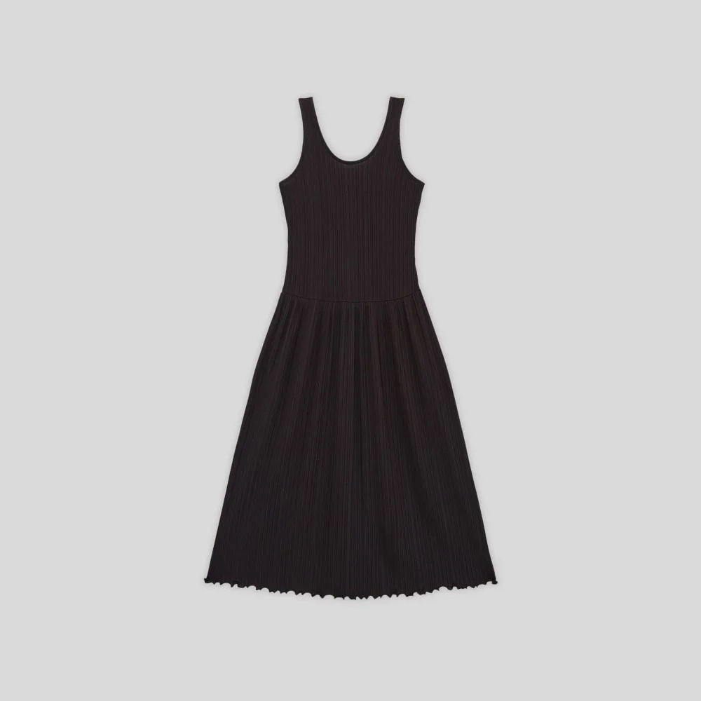 The Rib Soft Knit Scoop-Neck Dress | Black (3)