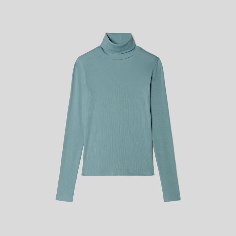 The Luxe Micro-Rib Turtleneck | Blue Shadow (4)