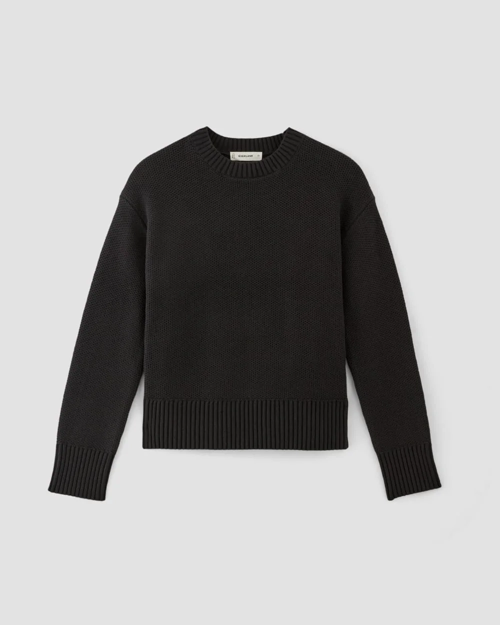The Cotton Honeycomb Square Crew | Black (2)