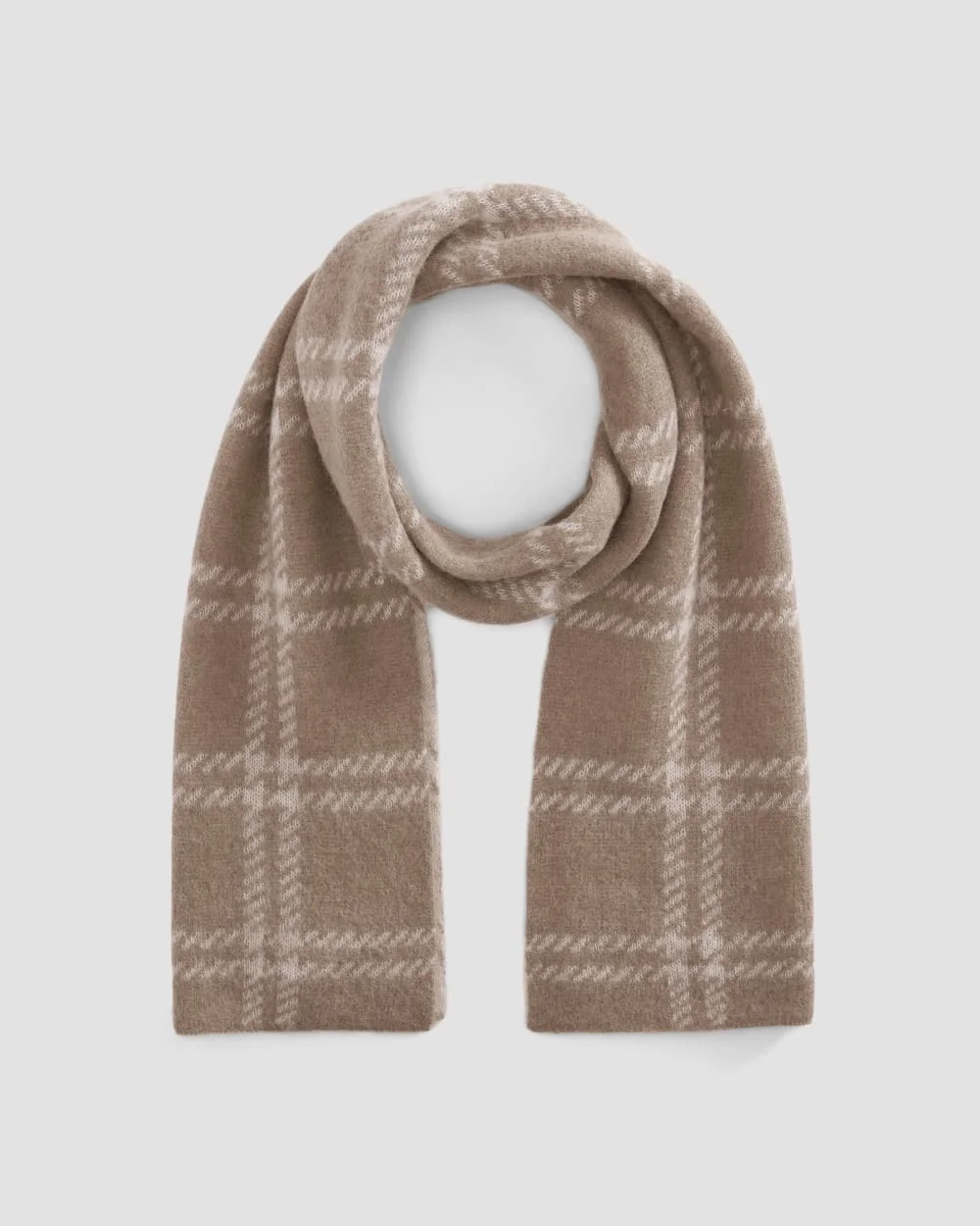 The Alpaca Patterned Scarf | Wheat / Lightest Taupe (3)