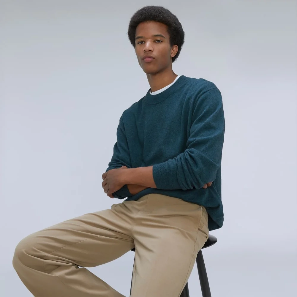The Merino-Blend Crewneck Sweater | Deep Teal (3)