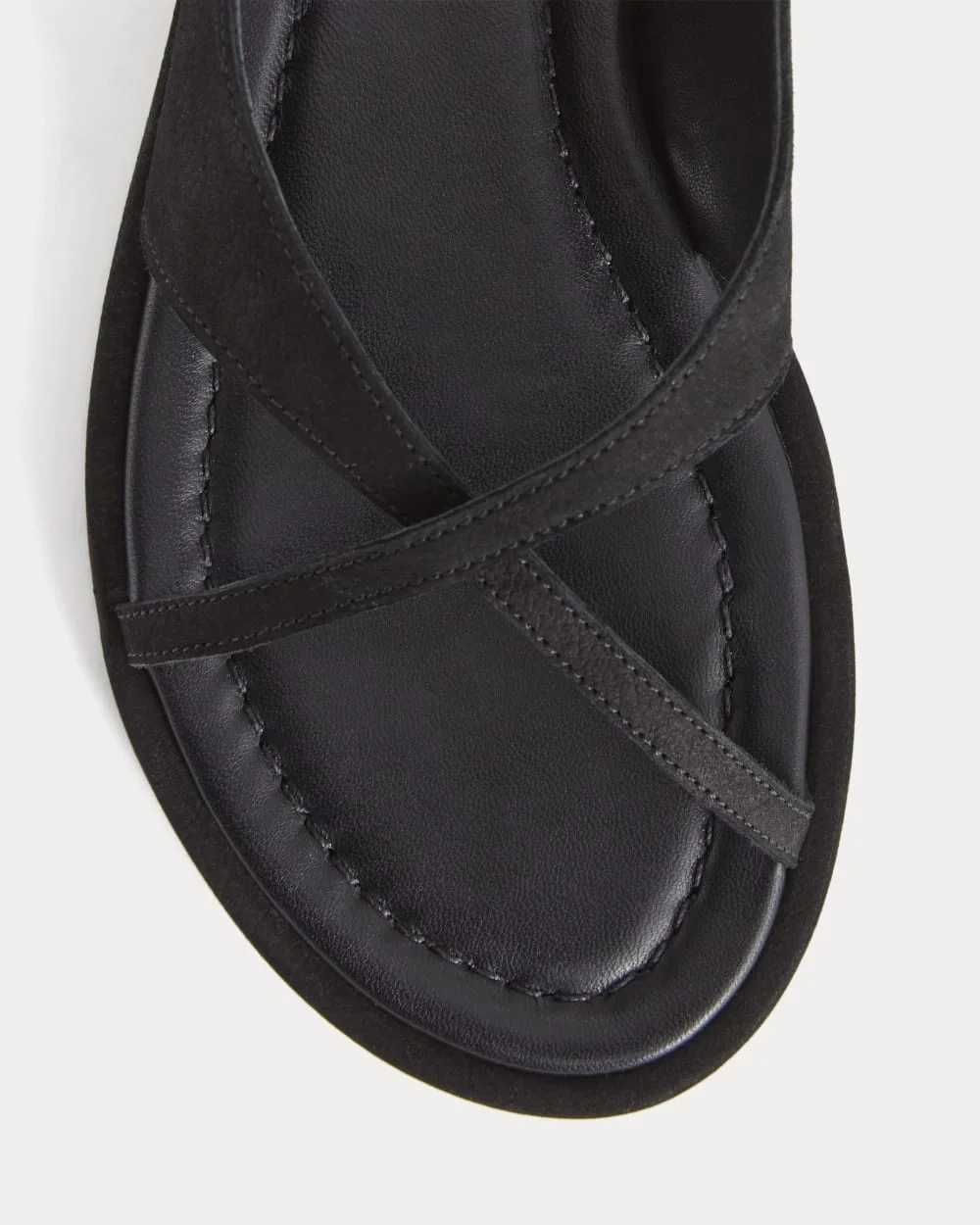 The Leather Crisscross Sandal | Black (4)