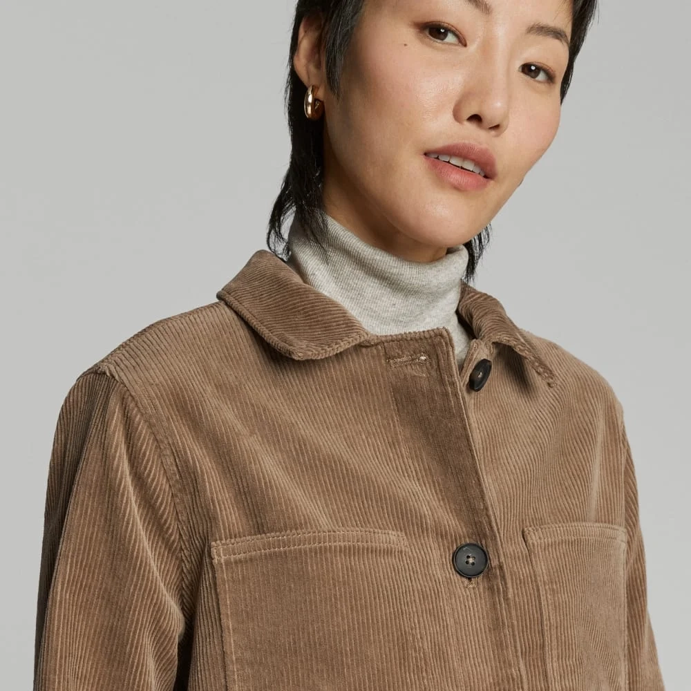 The Corduroy Long Shirt Jacket | Toasted Coconut (6)