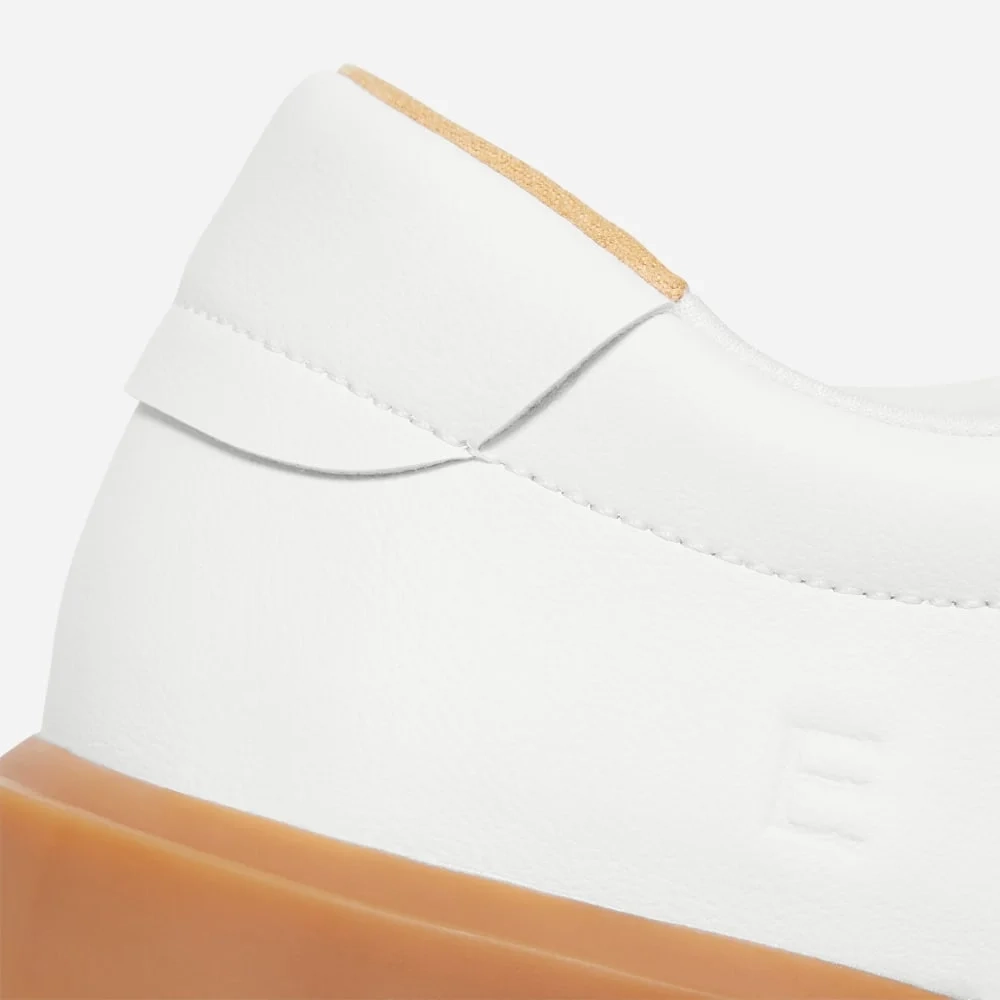 The ReLeather® Tennis Shoe  | White / Gum Sole (5)