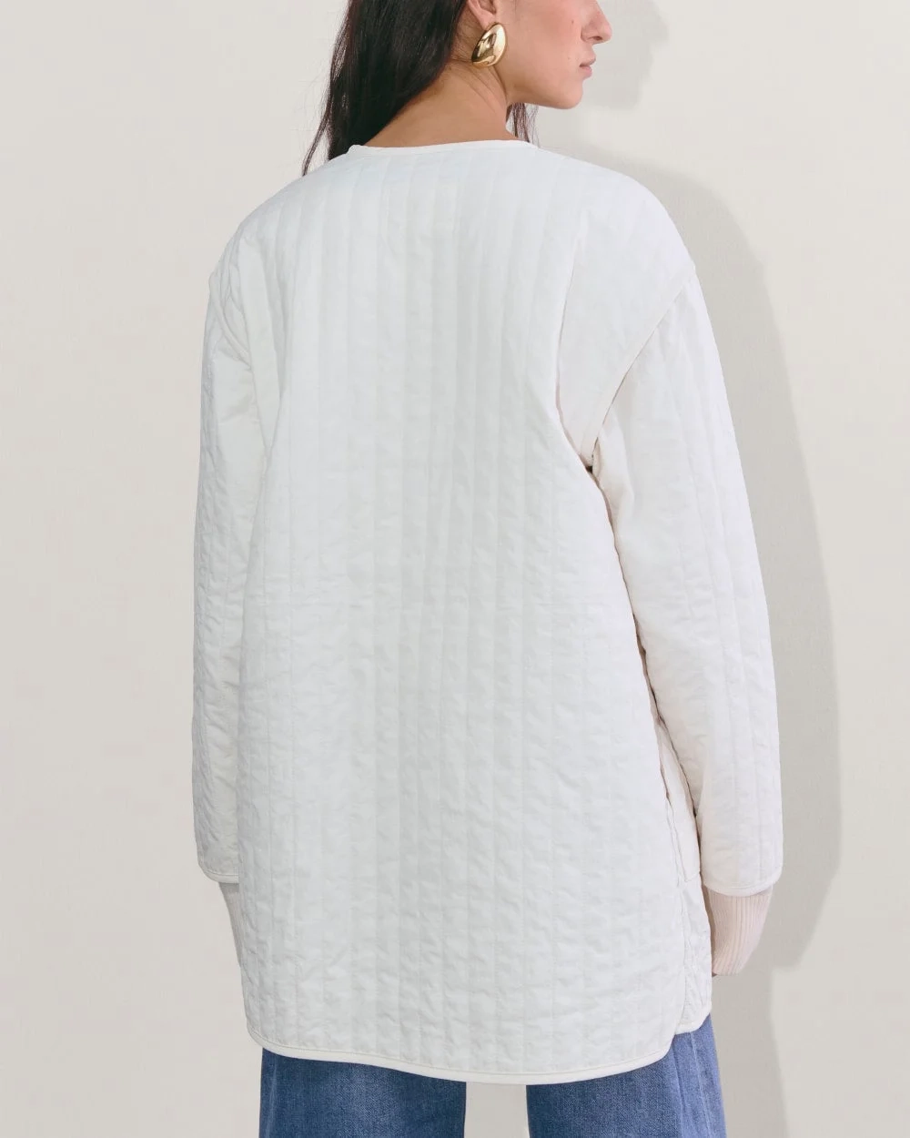 The Midi Quilted Liner | Bone (4)