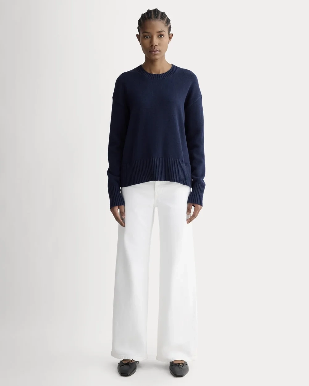 The Boxy Sweater in Everyday Cotton | Navy (4)