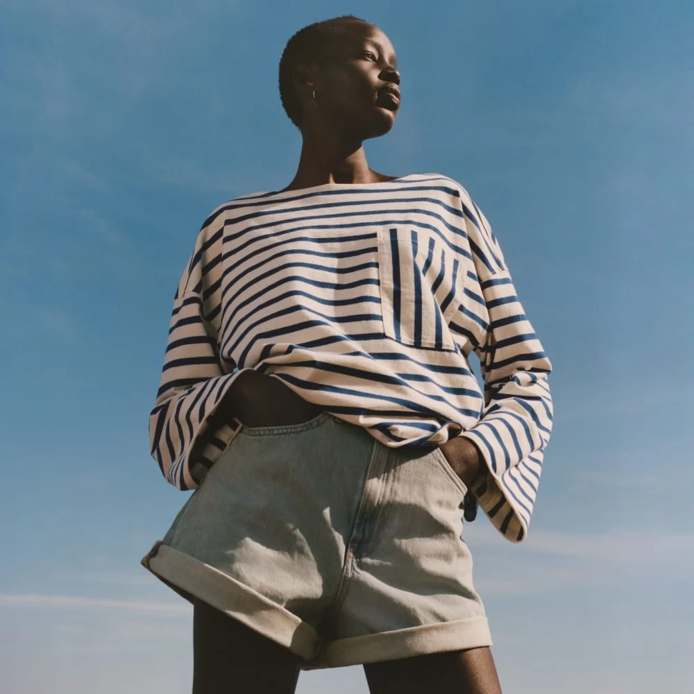 The A-Line Denim Short | Powder Blue (6)