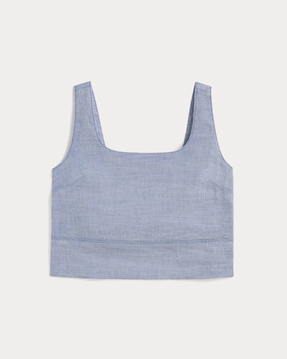 The Square Tank in Stretch Linen | Chambray (4)