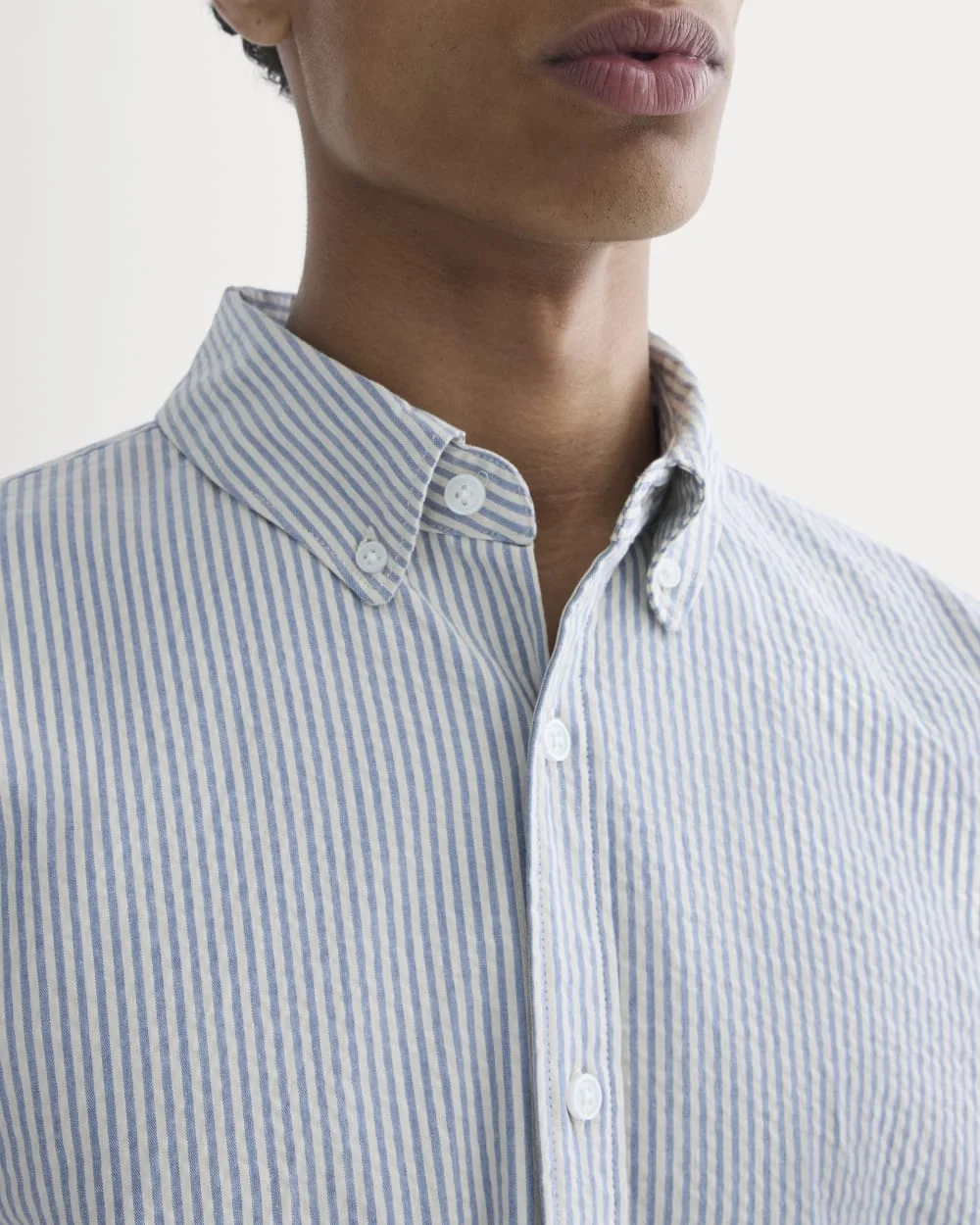 The Seersucker Long-Sleeve Shirt | Dutch Blue / Natural (5)