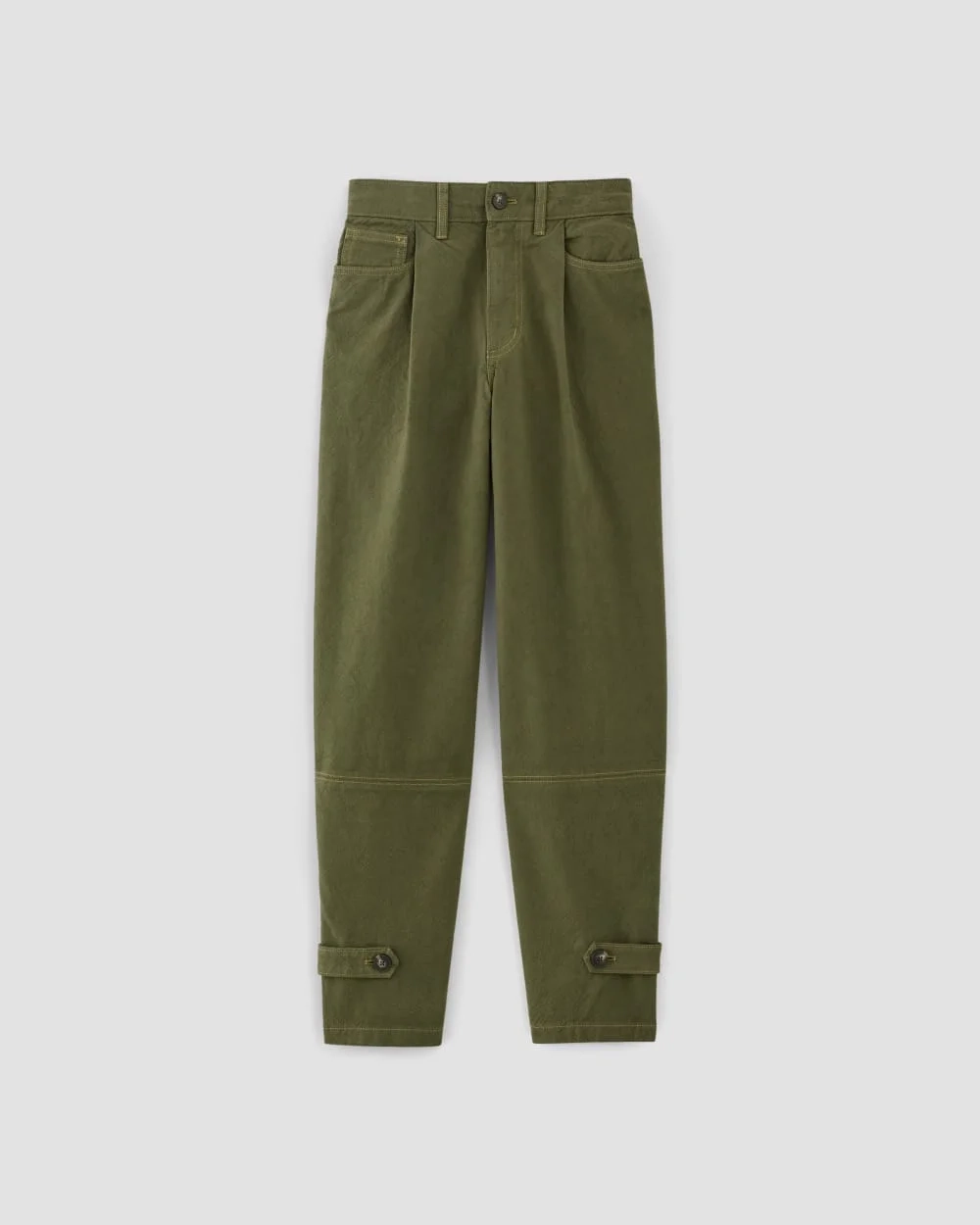 The Everlane x Marques' Almeida Canvas Oversized Barrel Pant | Deep Moss Green (4)