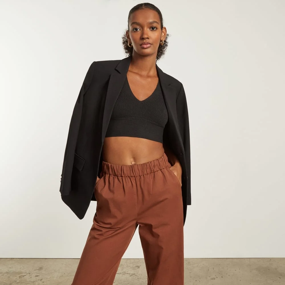 The Cross-Back Cropped Sweater Top | Black (4)