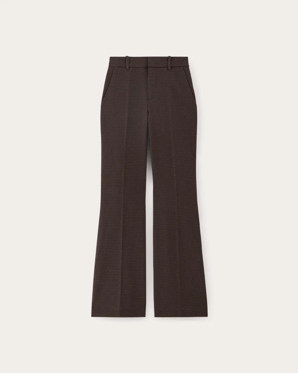 The Bi-Stretch Flare Pant | Brown Houndstooth (3)