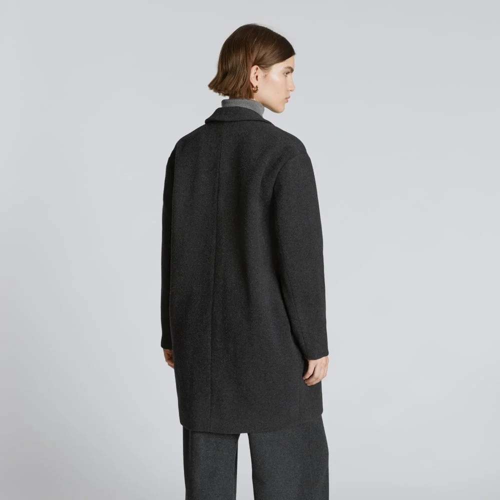 The Italian ReWool® Cocoon Coat | Heathered Black (3)
