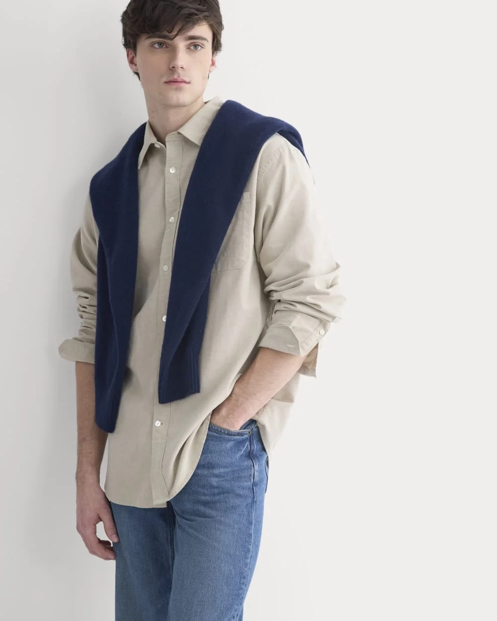 Lightweight Oversized Oxford | Chinchilla Chambray