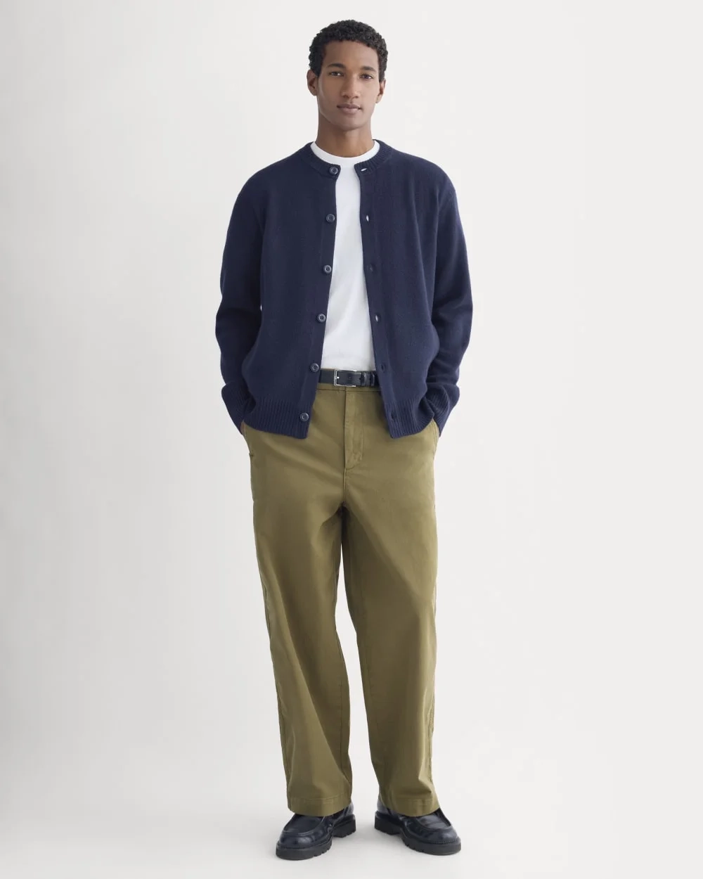 Luxe Merino Crew Cardigan | Deep Navy (3)