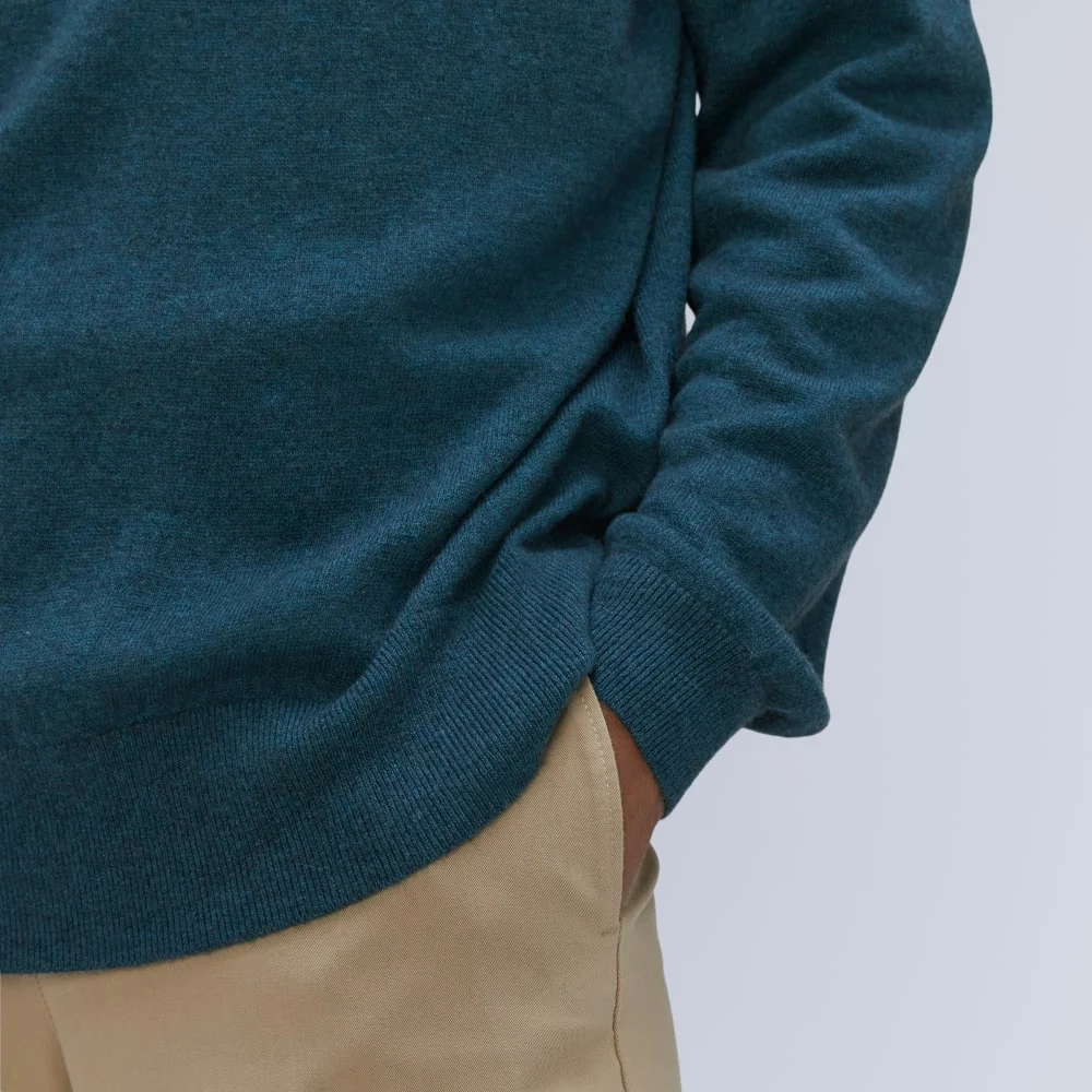 The Merino-Blend Crewneck Sweater | Deep Teal (4)