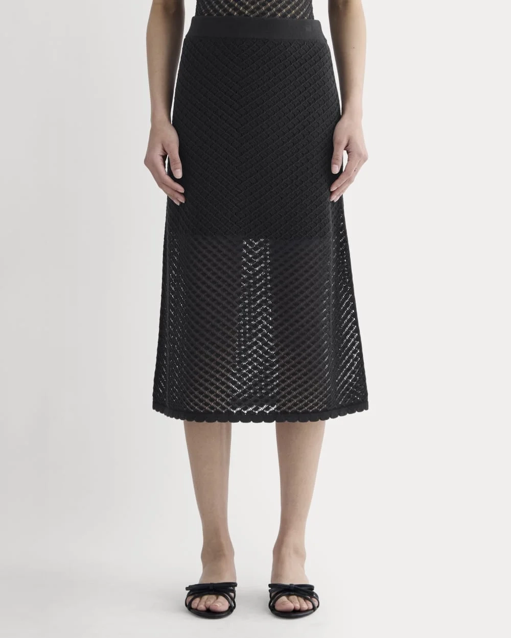 The Lace Knit Skirt | Black (5)