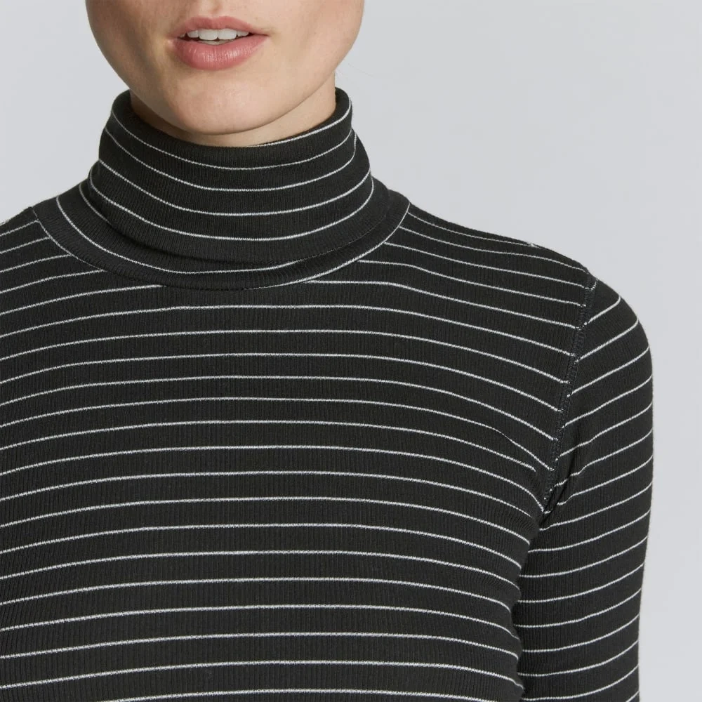 The Luxe Rib Turtleneck | Black / Canvas Tan (4)