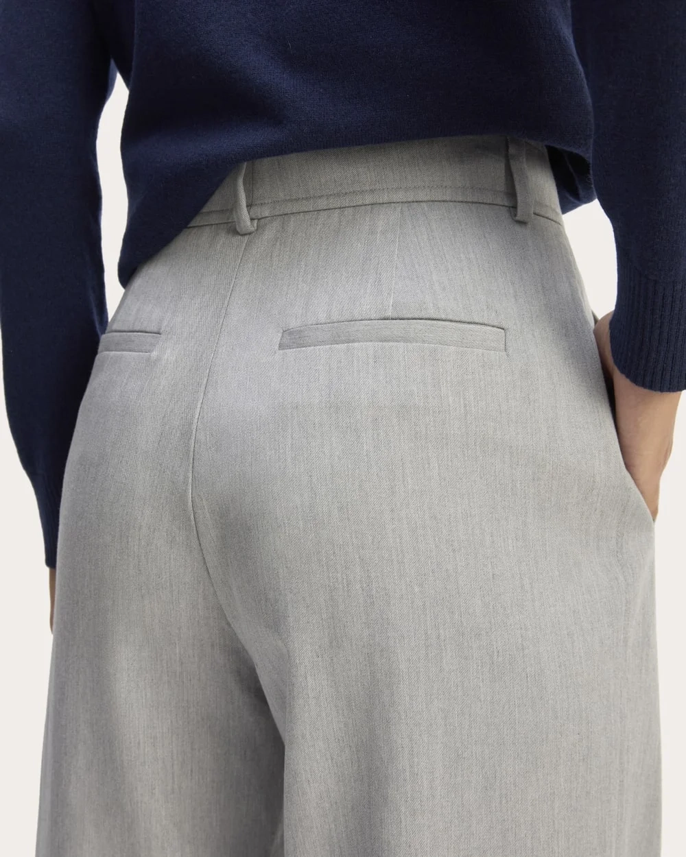 The Draper Pleated Pant in Buttersmooth | Heather Steel | 32" Inseam (5)