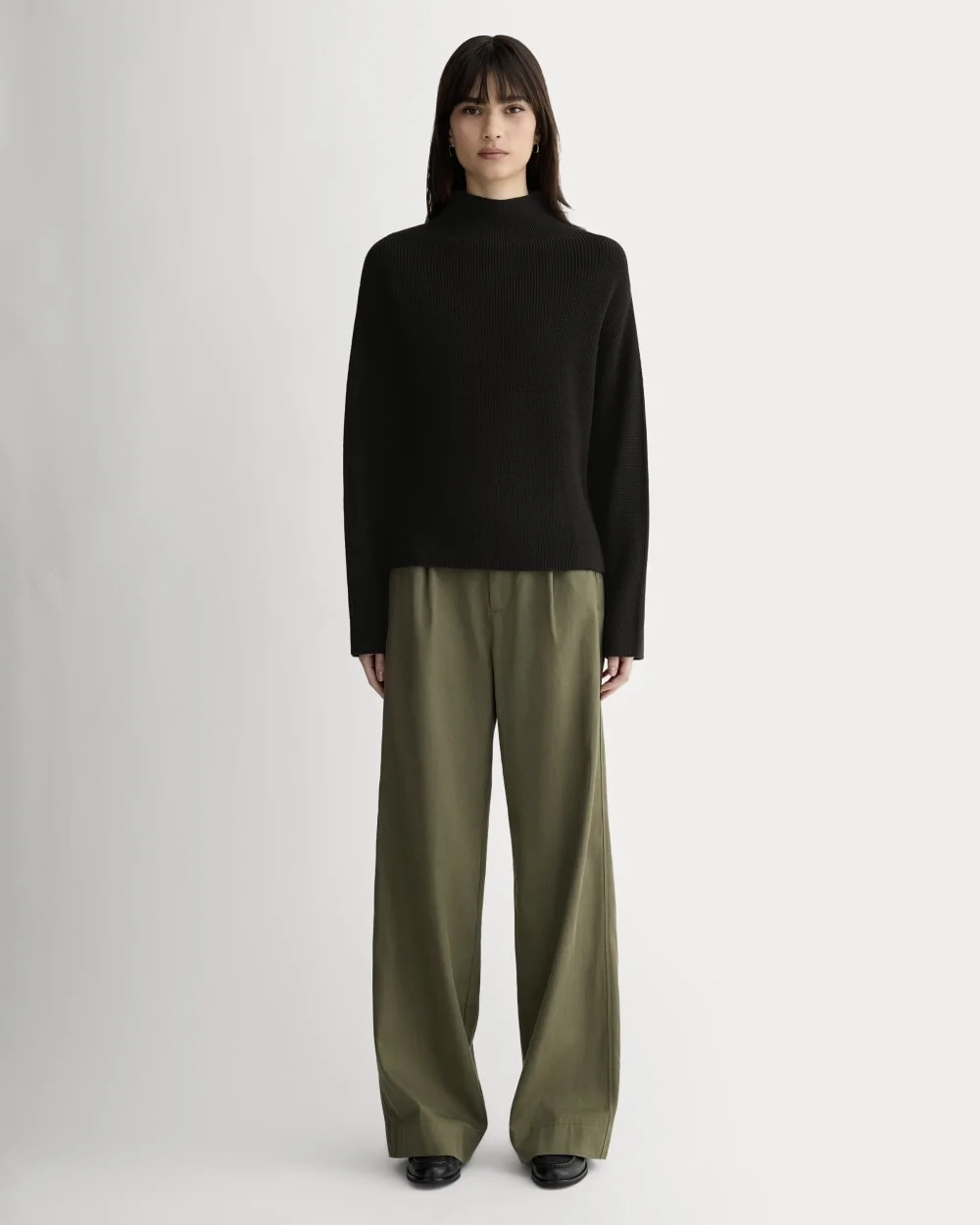 The Slouchy Funnel Neck in Everyday Cotton | Black (4)