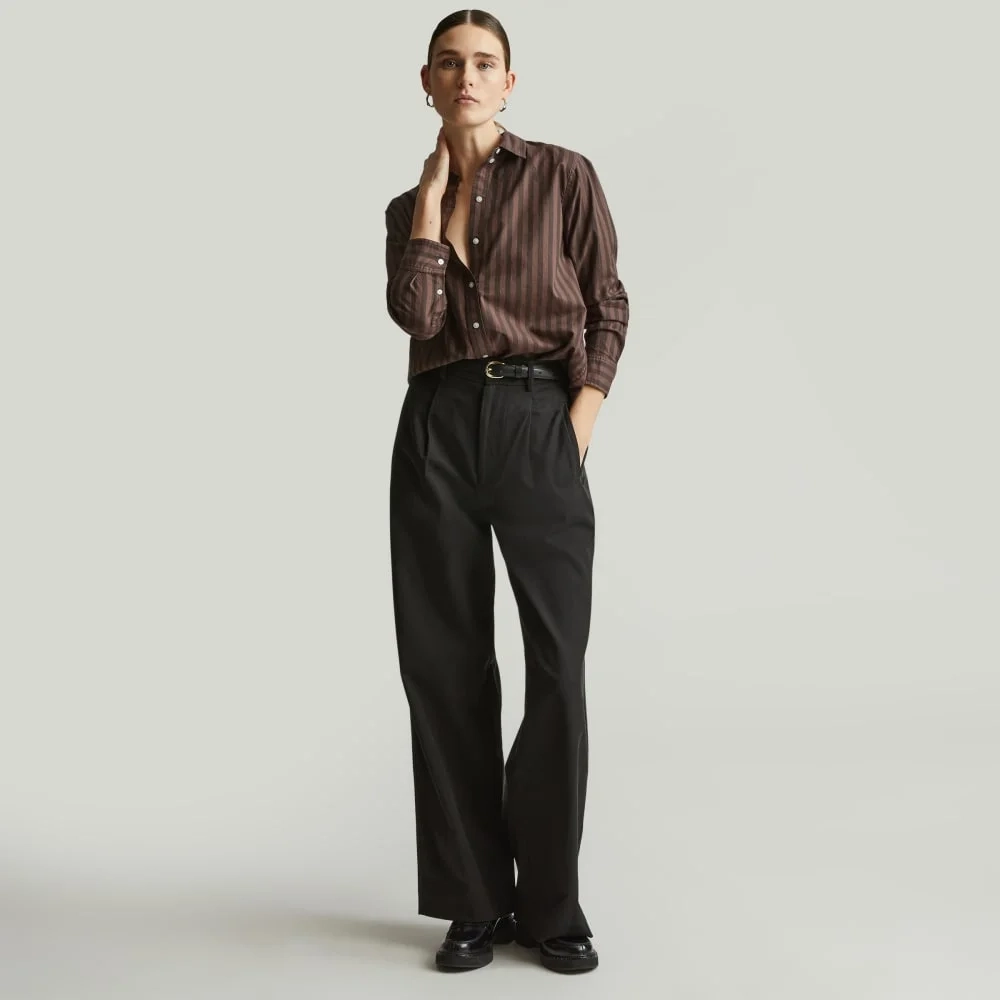 The Must-Have Shirt in Silky Cotton | Chocolate Brown / Black (3)