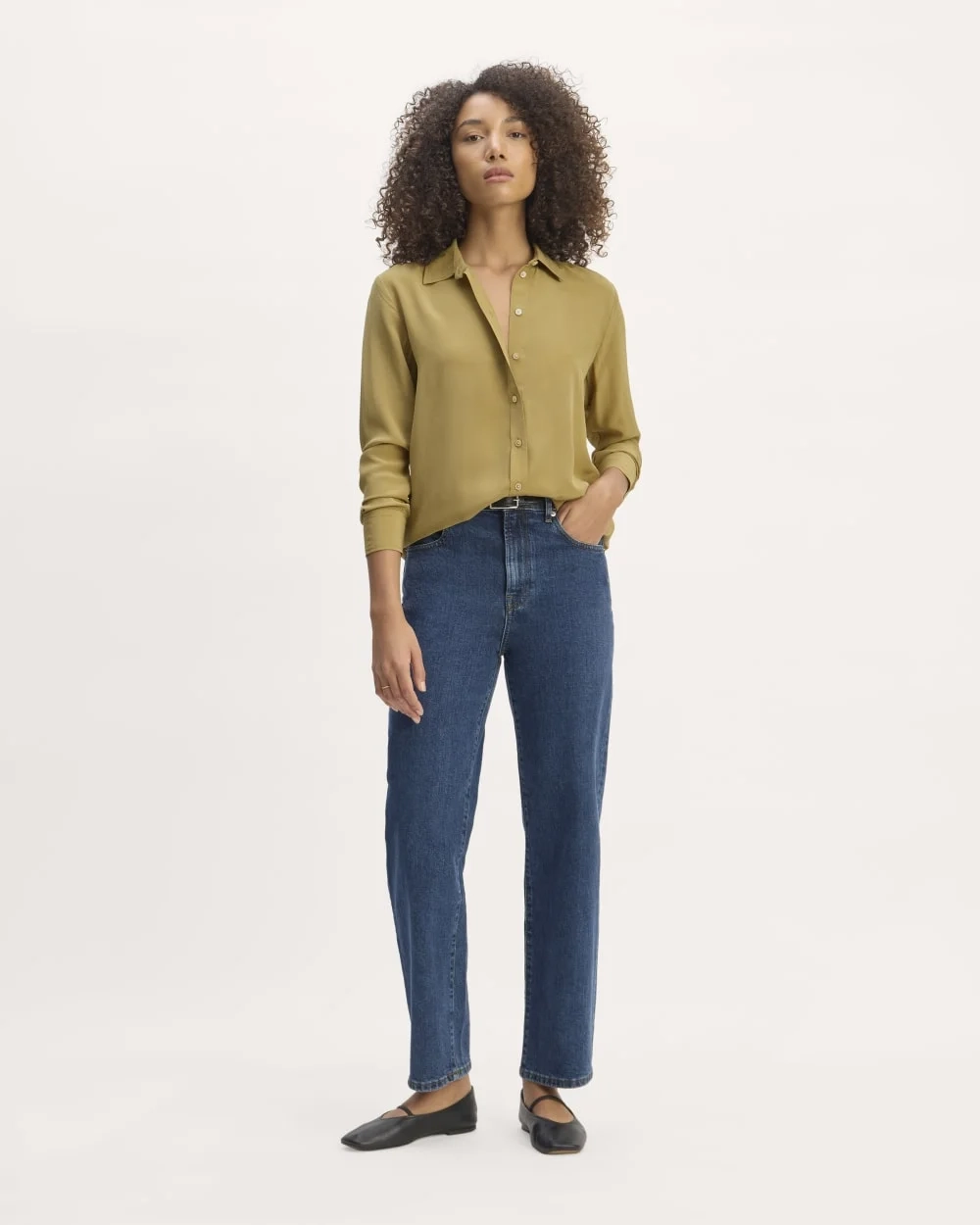 The Must-Have Shirt in Washable Silk | Fennel Seed (6)