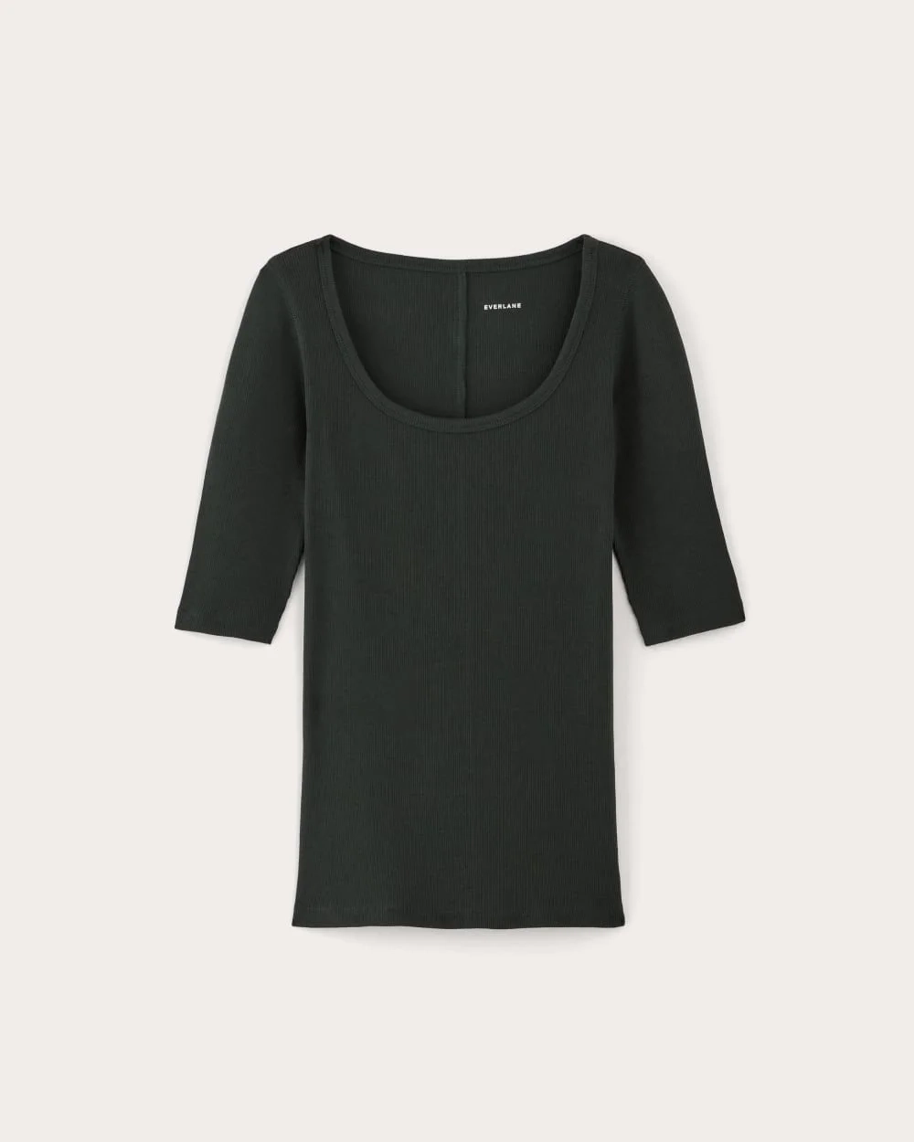 The Luxe Rib Scoop-Neck Tee | Scarab (3)