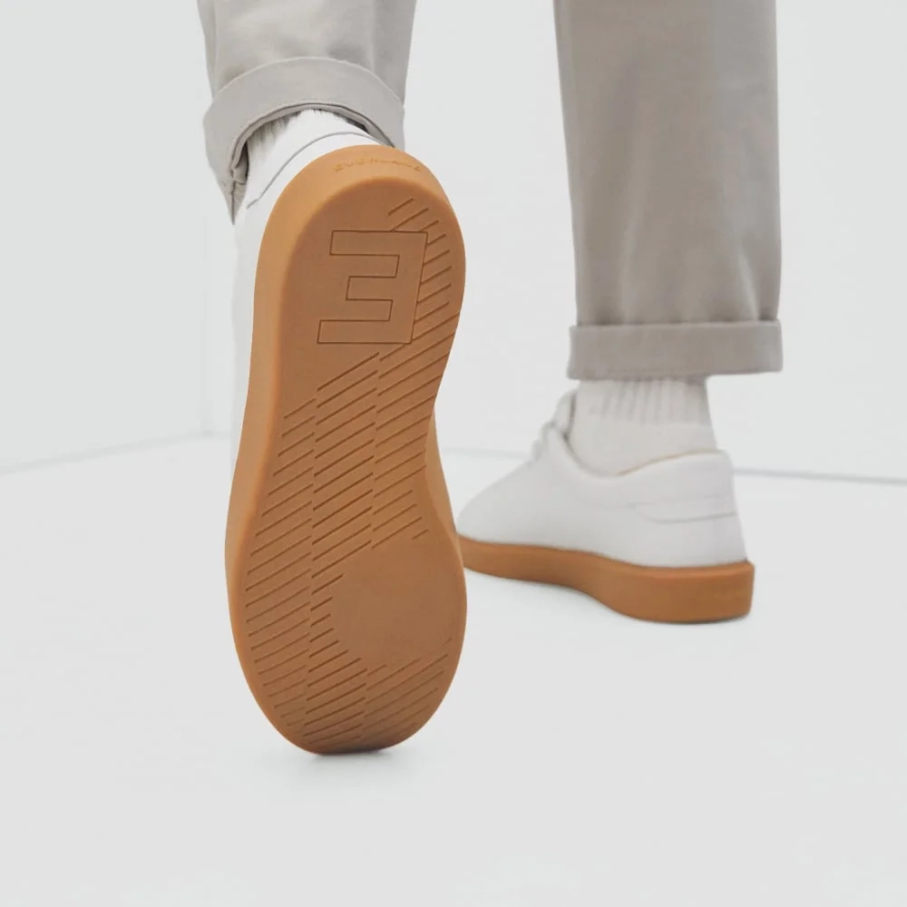 The ReLeather® Tennis Shoe  | White / Gum Sole (6)