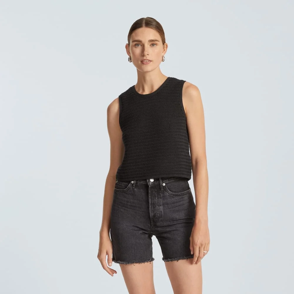 The Crochet Knit Cami | Black (4)