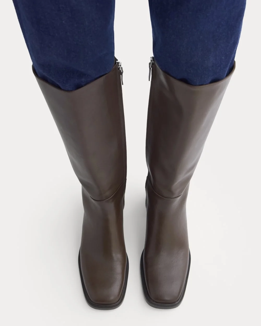 Leather Knee-High City Boot | Deep Brown (5)
