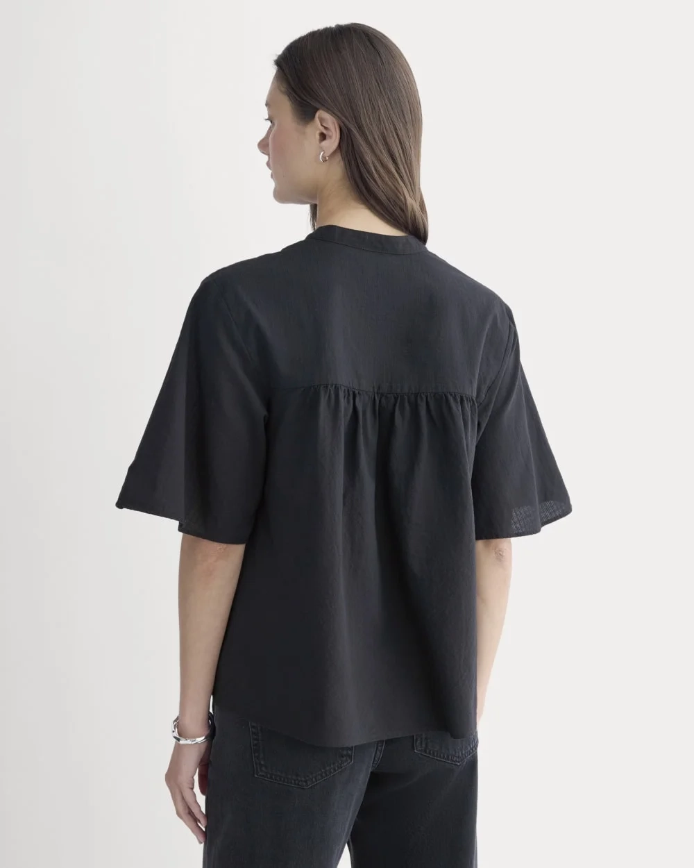 The Gauze Tie-Front Shirt | Black (5)