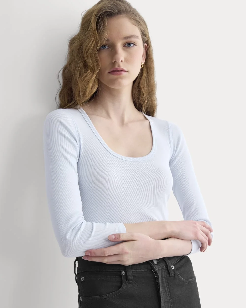 Luxe Rib Deep U-Neck Top | Skywriting (5)