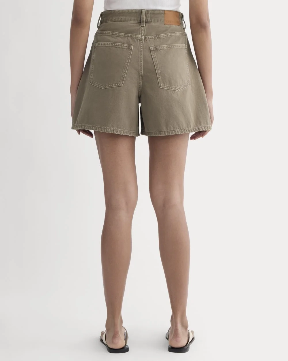 The A-Line Denim Short | Garment-Dyed Chocolate (4)