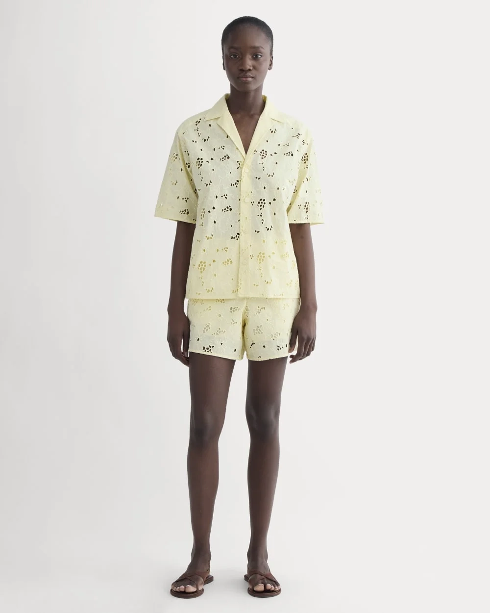 The Eyelet Camp Shirt | Light Yellow (4)