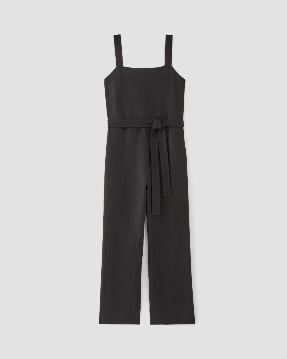 The Linen Side-Button Jumpsuit | Black (5)