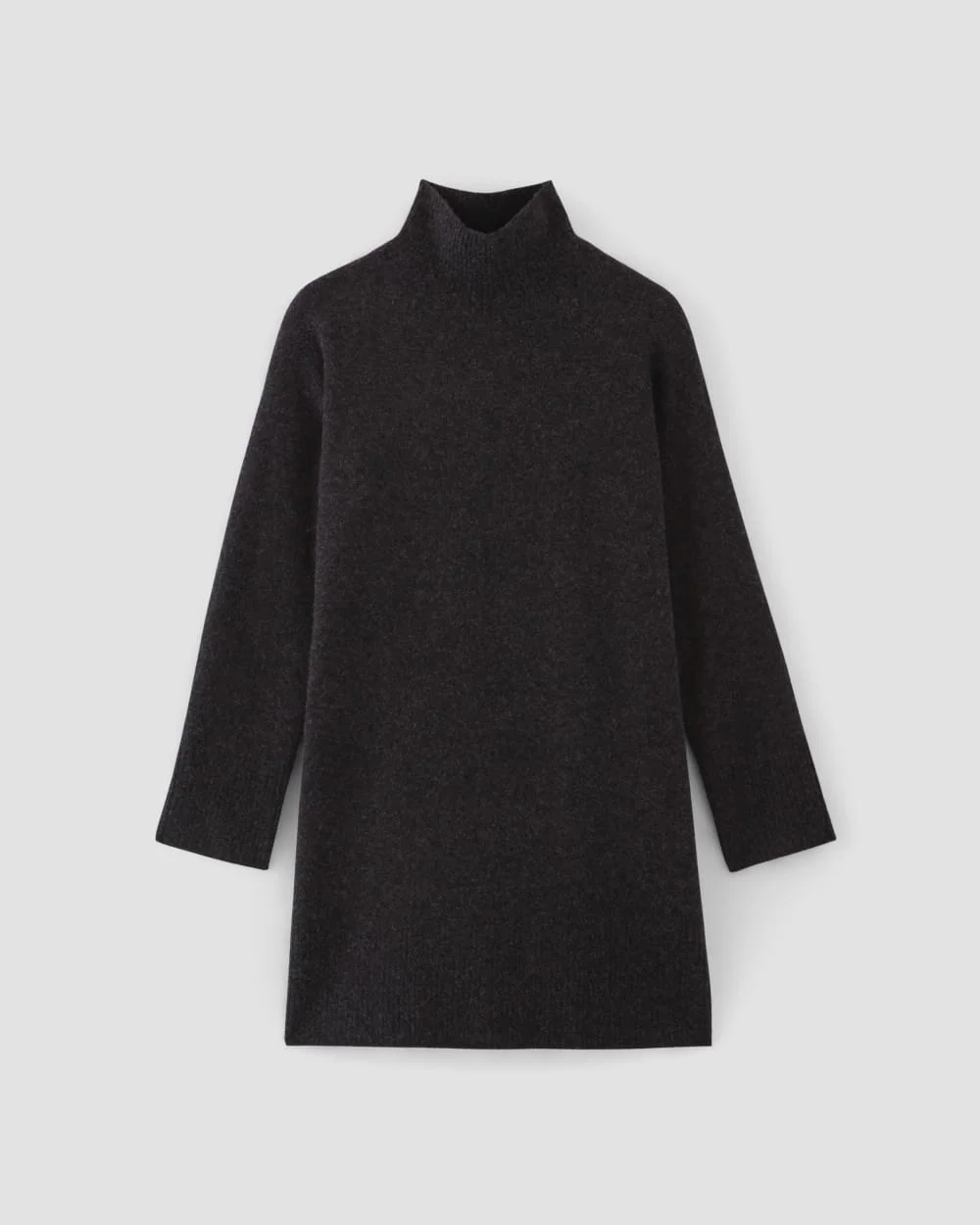 The Cozy Stretch Turtleneck Dress | Charcoal (5)