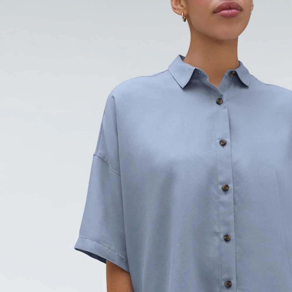 The Drapey Square Shirt | Blue Slate (3)
