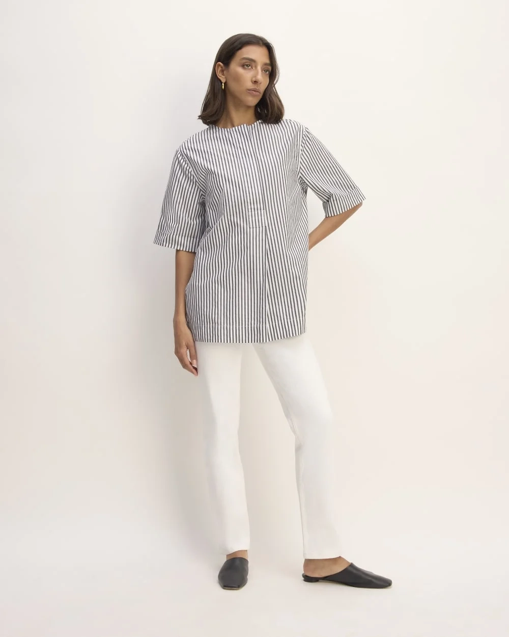 The Supima® Cotton Tunic | Optic White / Black (5)