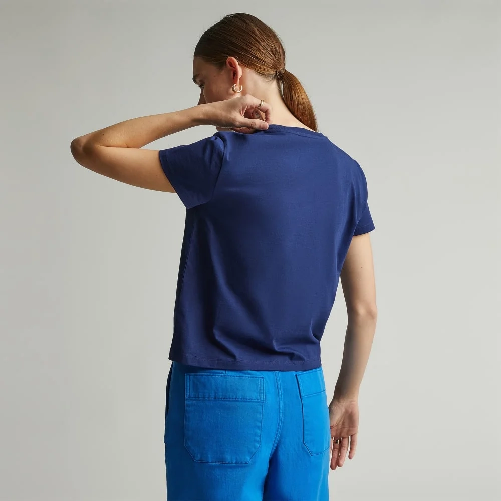 The Box-Cut Tee in Essential Cotton | Ocean Cavern | No Pocket (5)