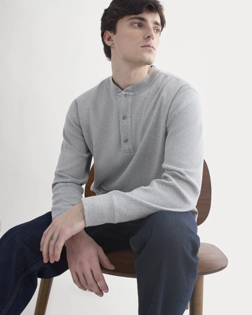 Vintage Rib Henley | Vintage Heather Grey (3)