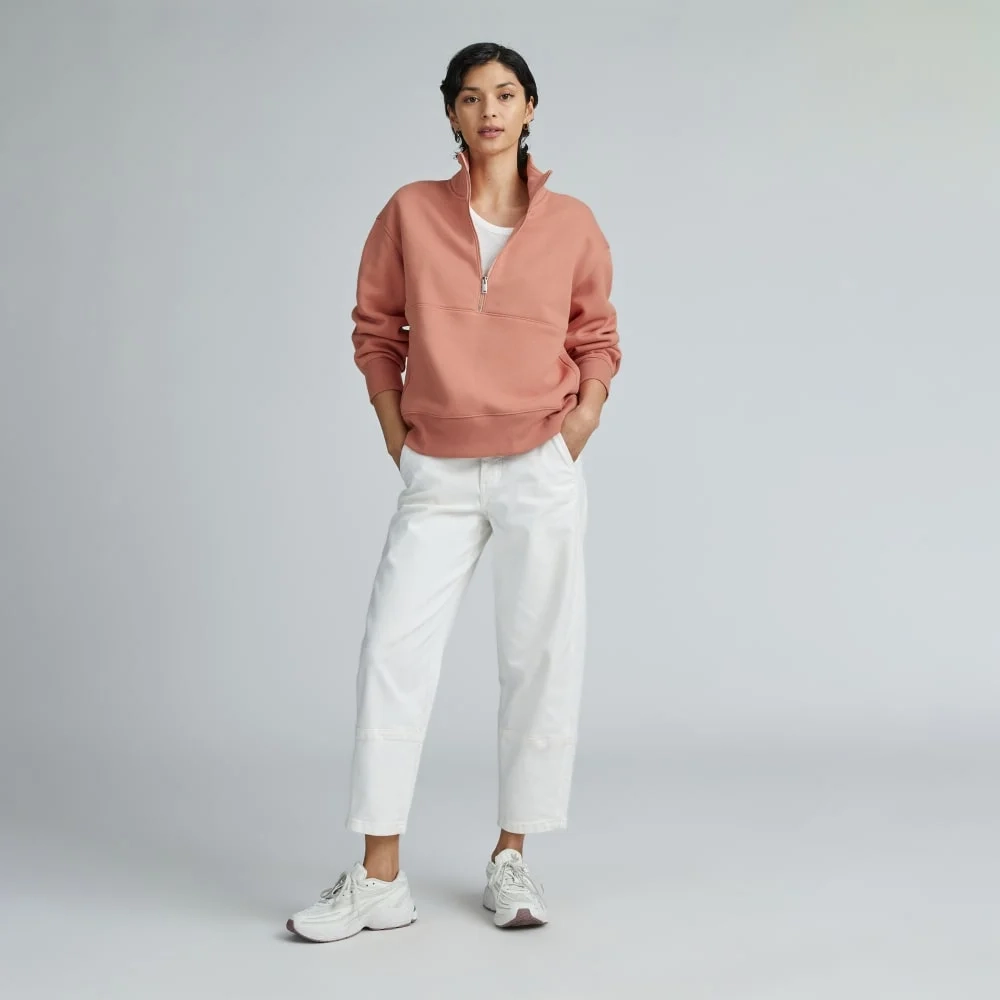 The ReTrack Half-Zip Sweatshirt | Light Rose (3)