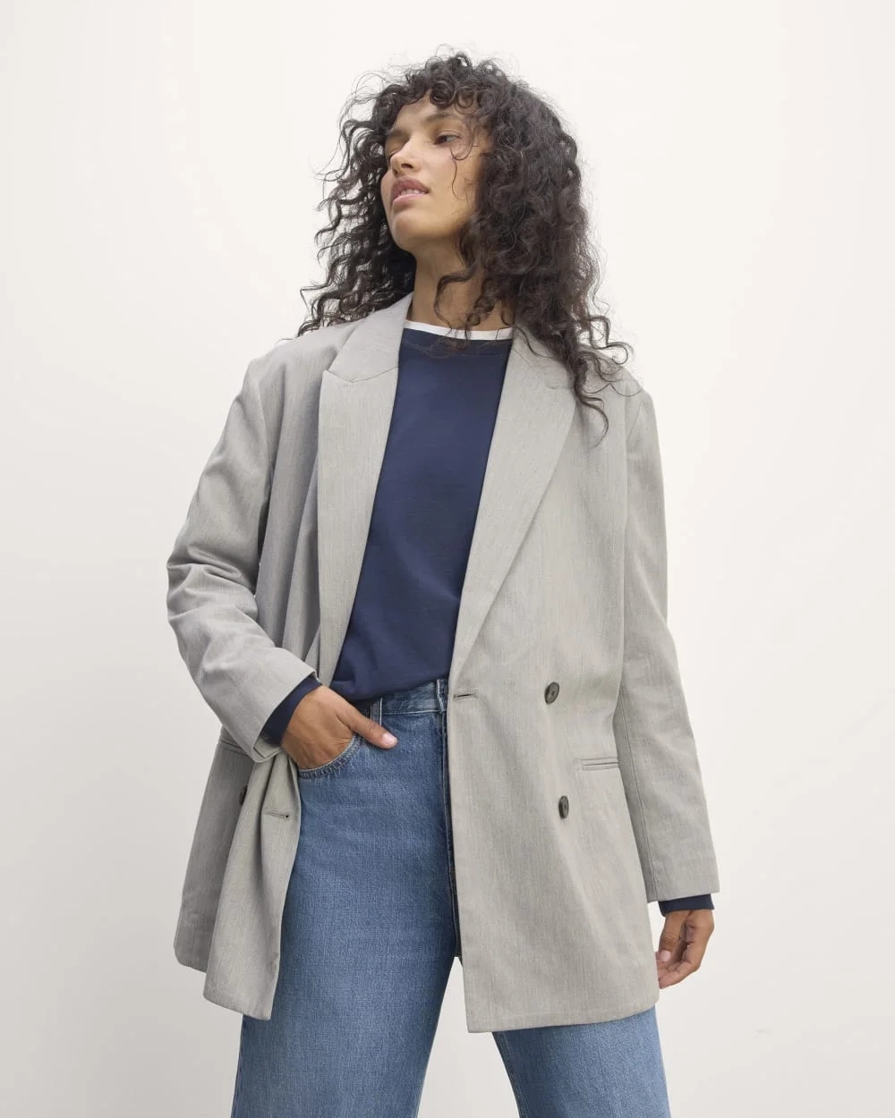 The Double-Breasted Blazer in Buttersmooth | Heather Steel