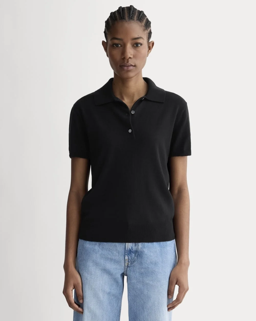 The Polo in Cotton Cashmere | Black