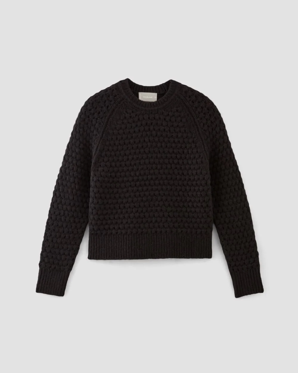 The Cloud Oversized Textured Crew | Black (3)